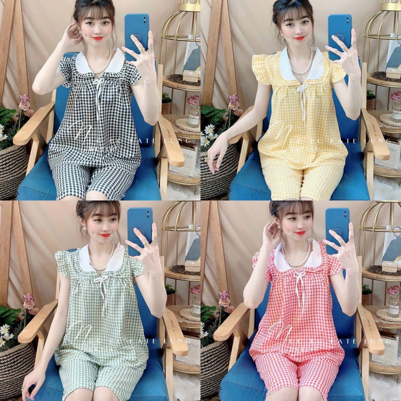 SET BỘ LỤA MẶC NHÀ TAY CÁNH TIÊN DỄ THƯƠNG (ẢNH THẬT) SIZE 40-55KG