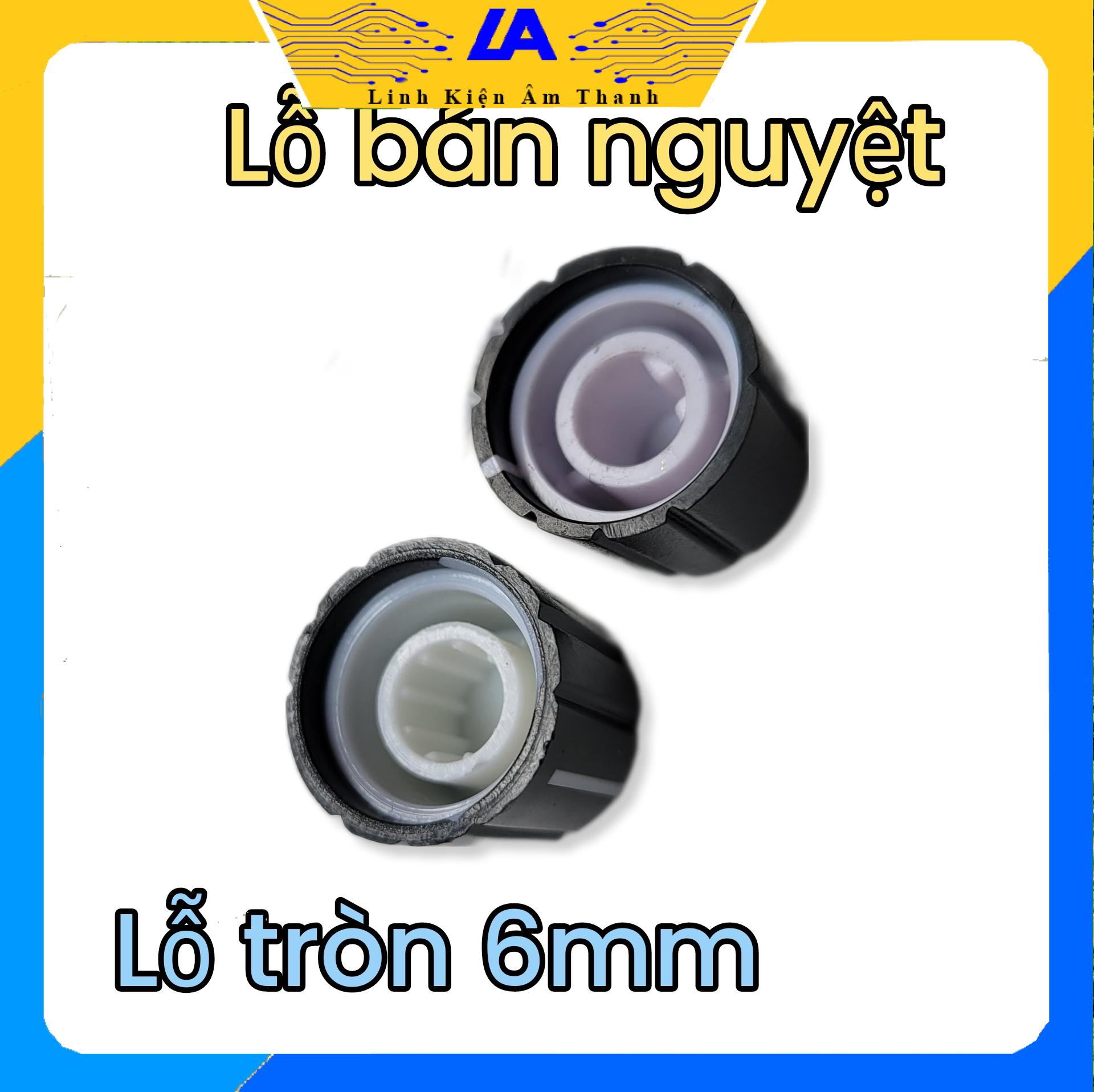 Nút chiết áp loa kéo lỗ tròn & lỗ bán nguyệt 1.3 x1.6cm