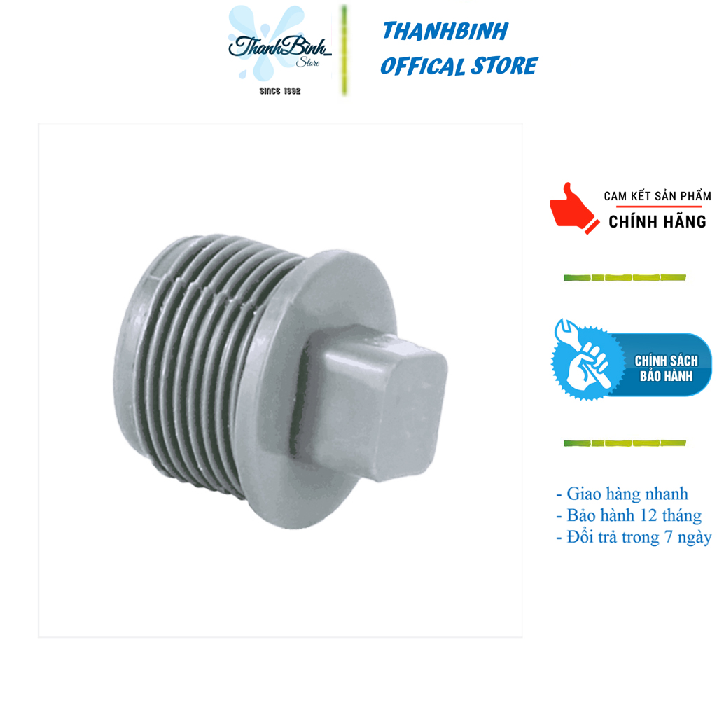 Bịt ren ngoài/ bịt ống nước ren ngoài nhựa pvc phi 21 mm