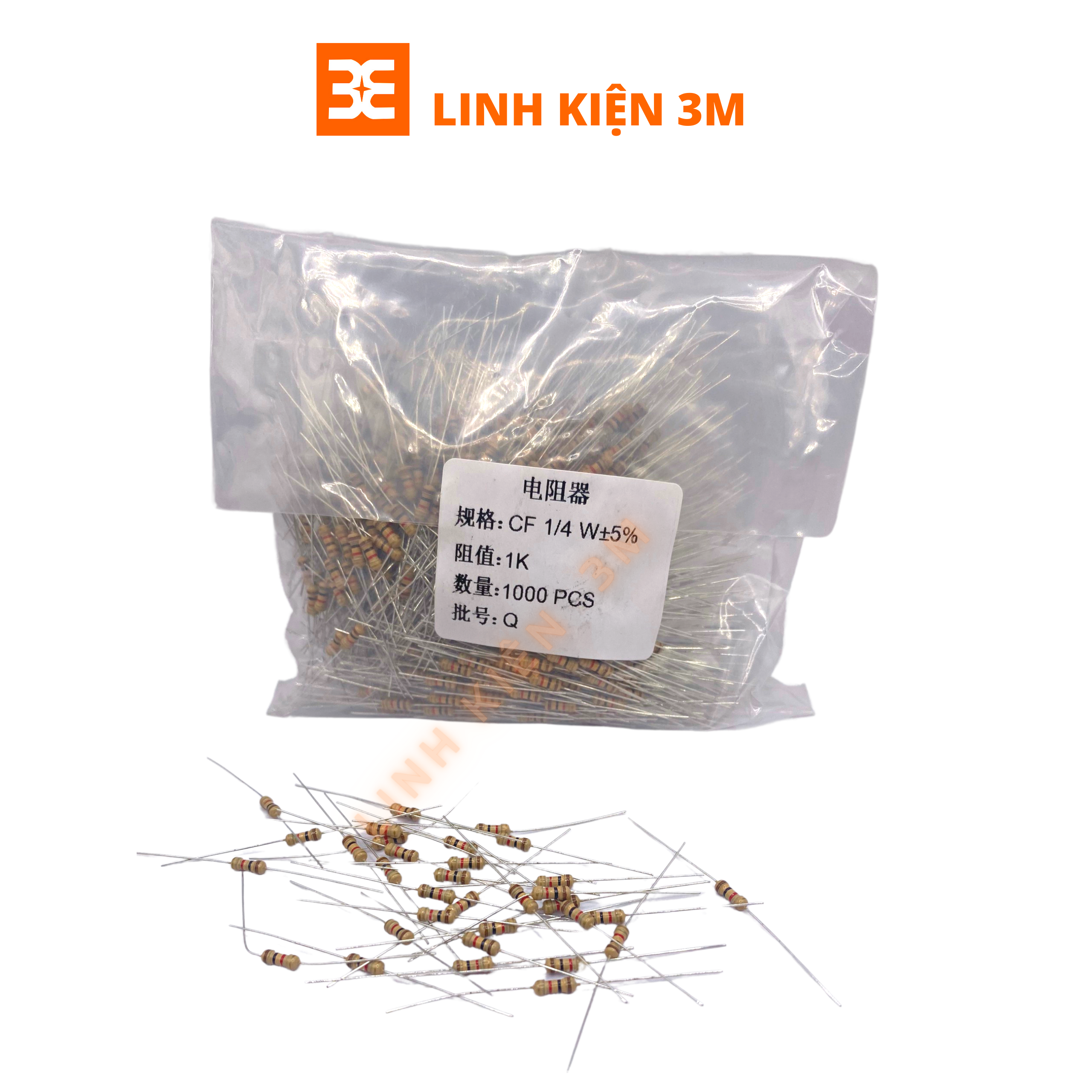Gói 500 con trở 1k - 1/4w 5%