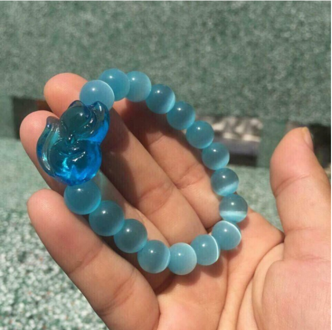 Vòng tay hồ ly đá mắt mèo opal cao cấp