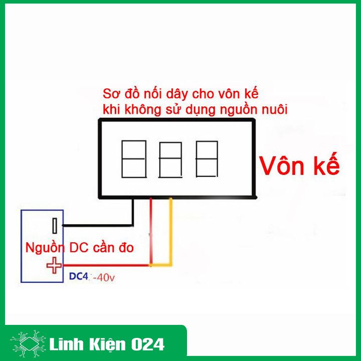 Vôn kế điện tử 0.28Inch dải đo điện áp 0-100VDC