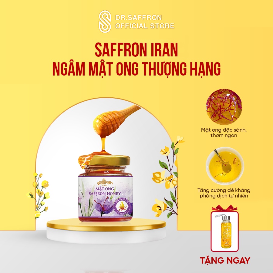 Loại 1 Saffron Iran ngâm mật ong chính hãng 65gr, nghệ tây mật ong thượng