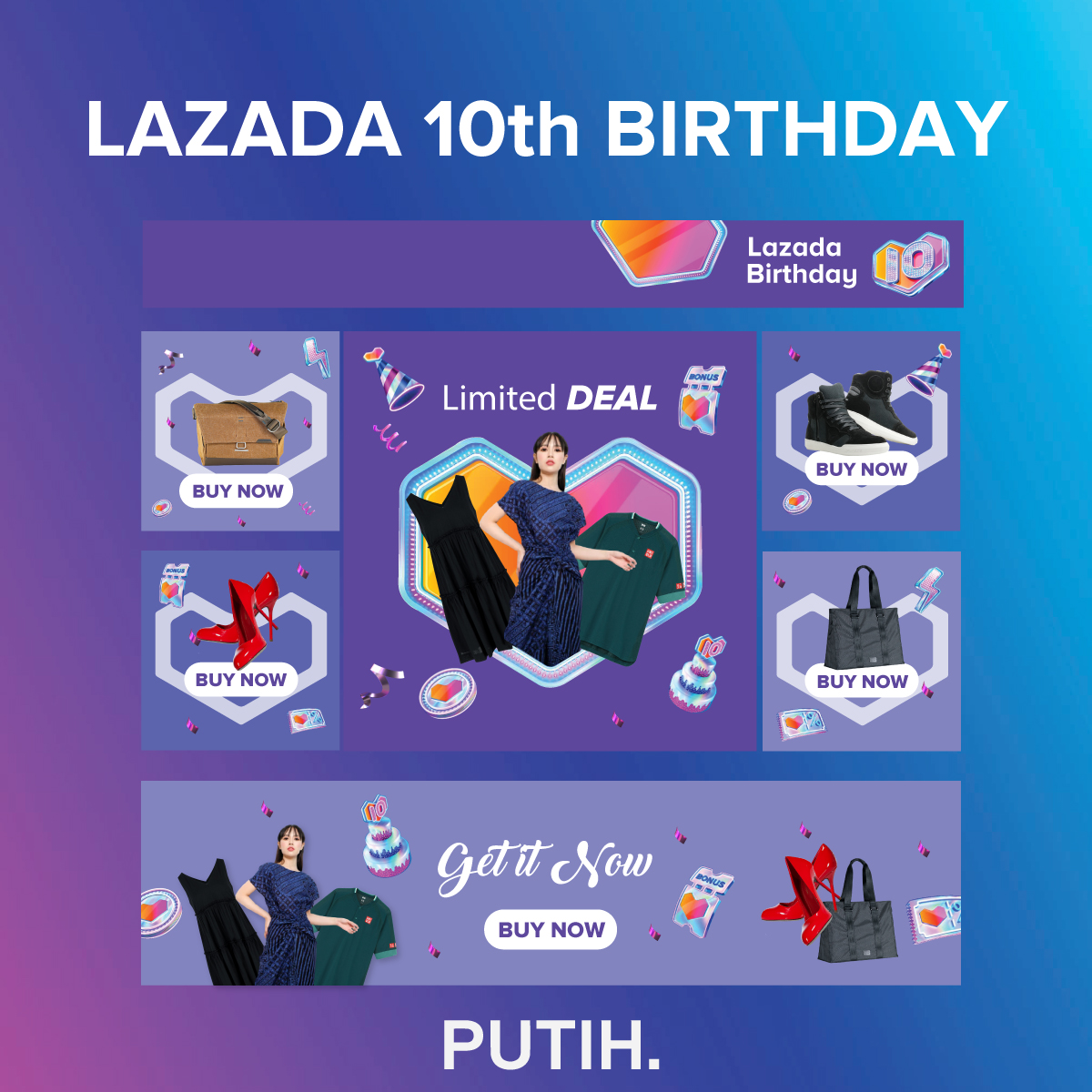 PUTIH - Lzada 10th Birthday Fashion Custom Design Templates | Lazada ...