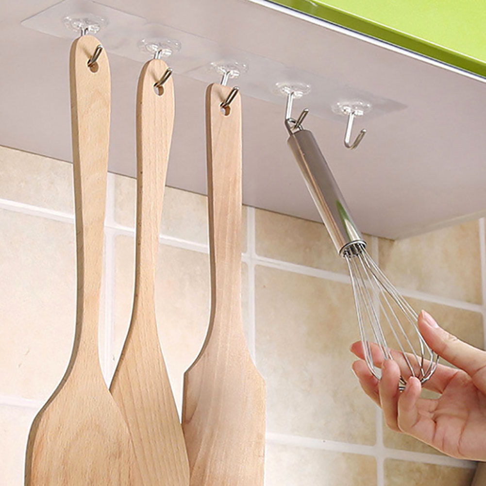 CHIPLY✨Strong✨Transparent\Cartoon Hook Wall Kitchen Adhesive Hook Creative Nail-Free Suction Cup Hook Bathroom Adhesive Hooks Heavy Duty Sticky Hooks