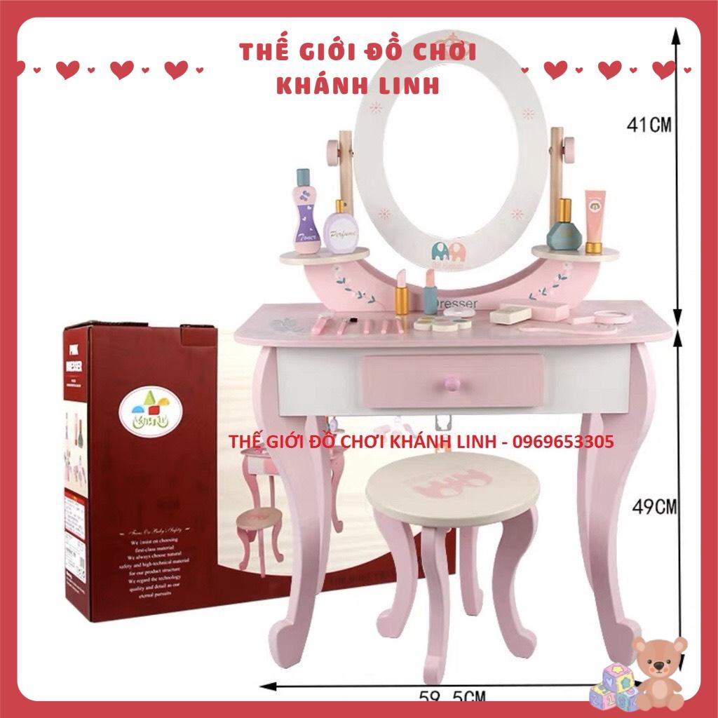 Đồ chơi bàn trang điểm bằng gỗ cao 90cm (2 màu )