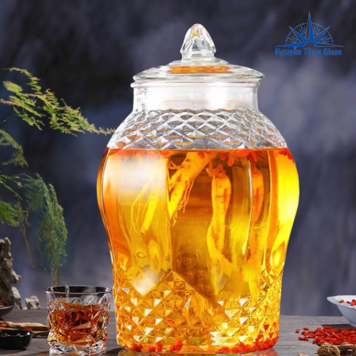 Bình ngâm sâm thủy tinh 8833 6 lít (không van)