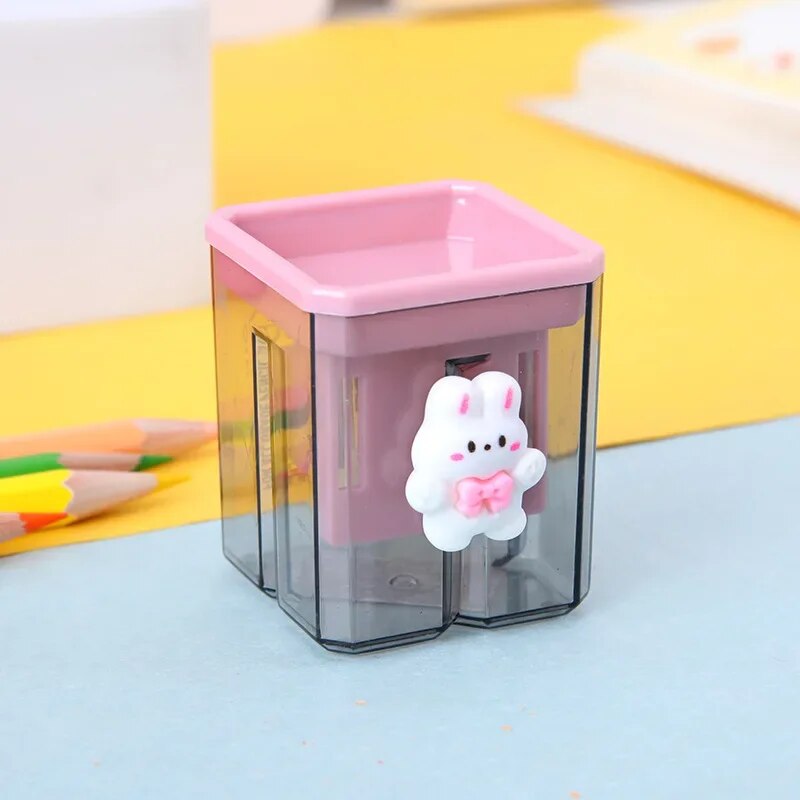 Mini Pencil Sharpener Small Cute Cartoon Two Hole Sharpener Pencil Kawaii Stationery sharpener Student Supplies Back To School