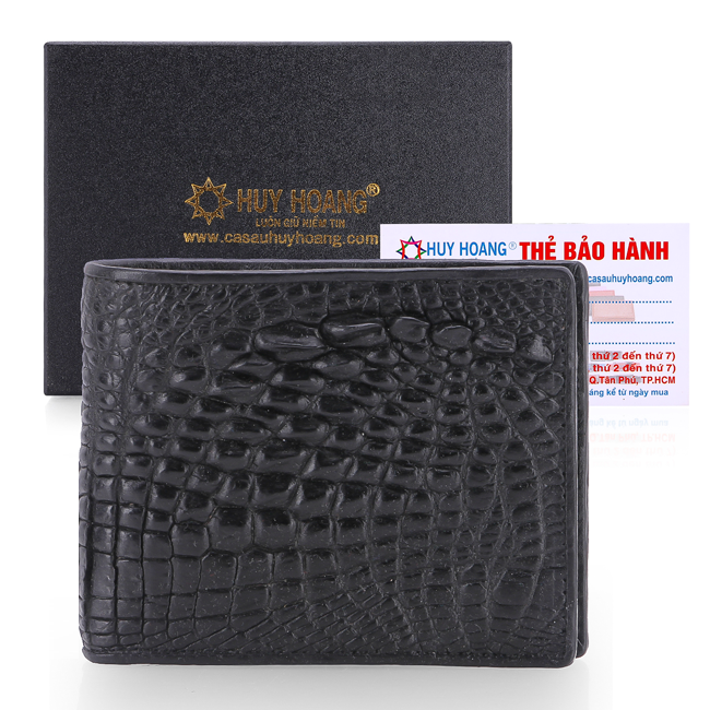 Men's black crocodile leather wallet