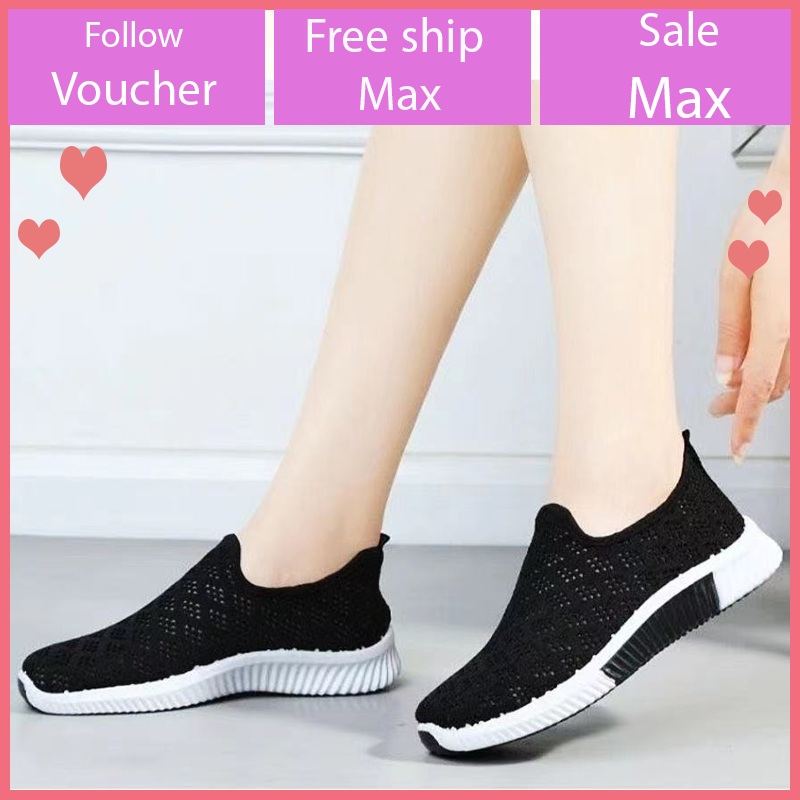 Giầy lười vải mềm lưới thoáng siêu nhẹ chạy bộ cao cấp phong cách hàn quốc đế cao su 2.5cm V302