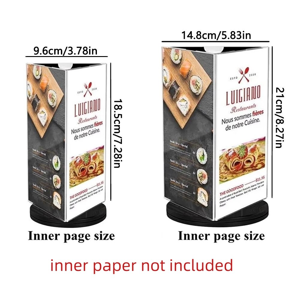 Rotating Tri Flyer Display Durable 360 Degree Rotating Menu Sign Holder Smooth swivel Reusable ...