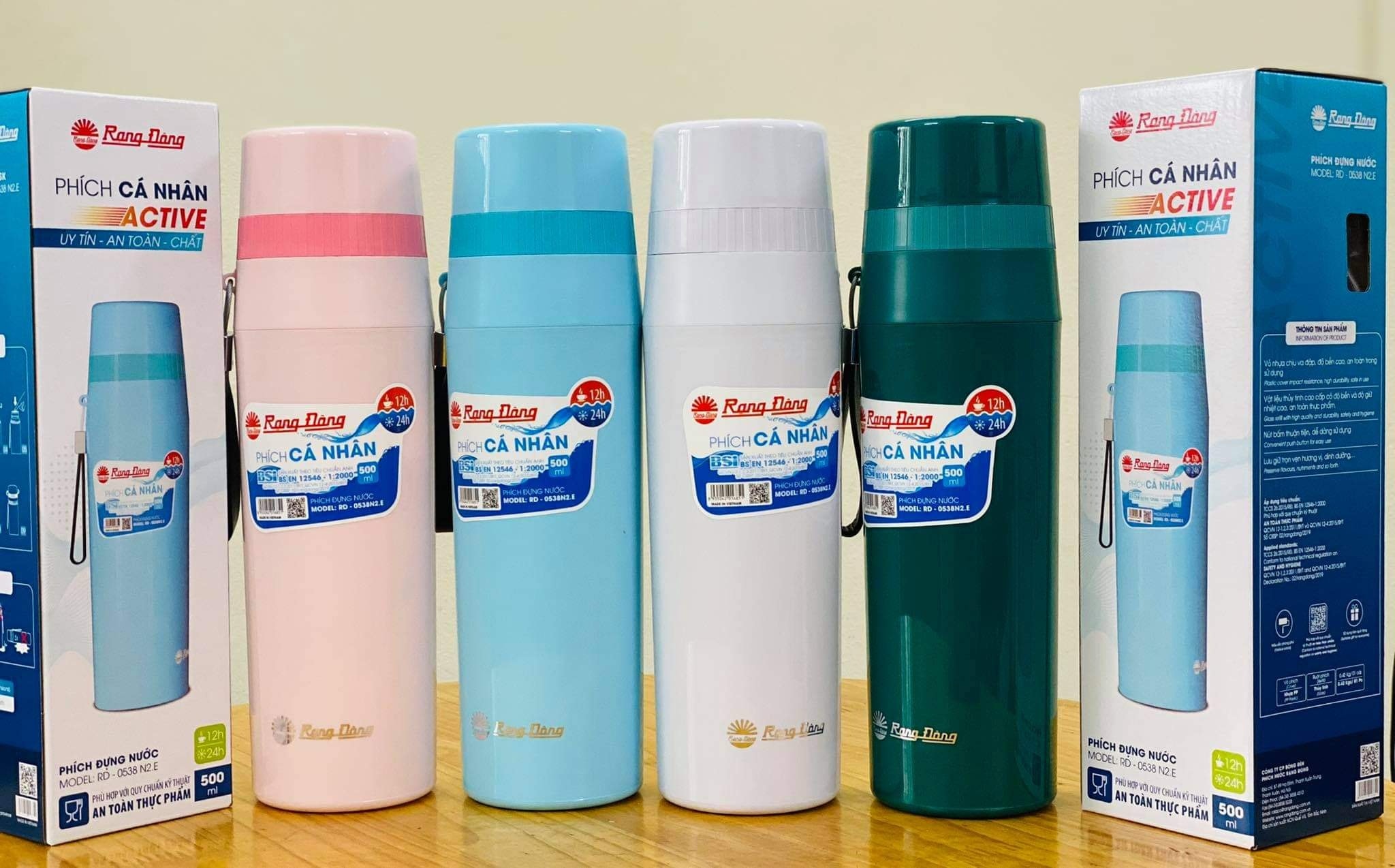 Phích giữ nhiệt cá nhân 0.5 lít Rạng Đông RD-0538N2.E