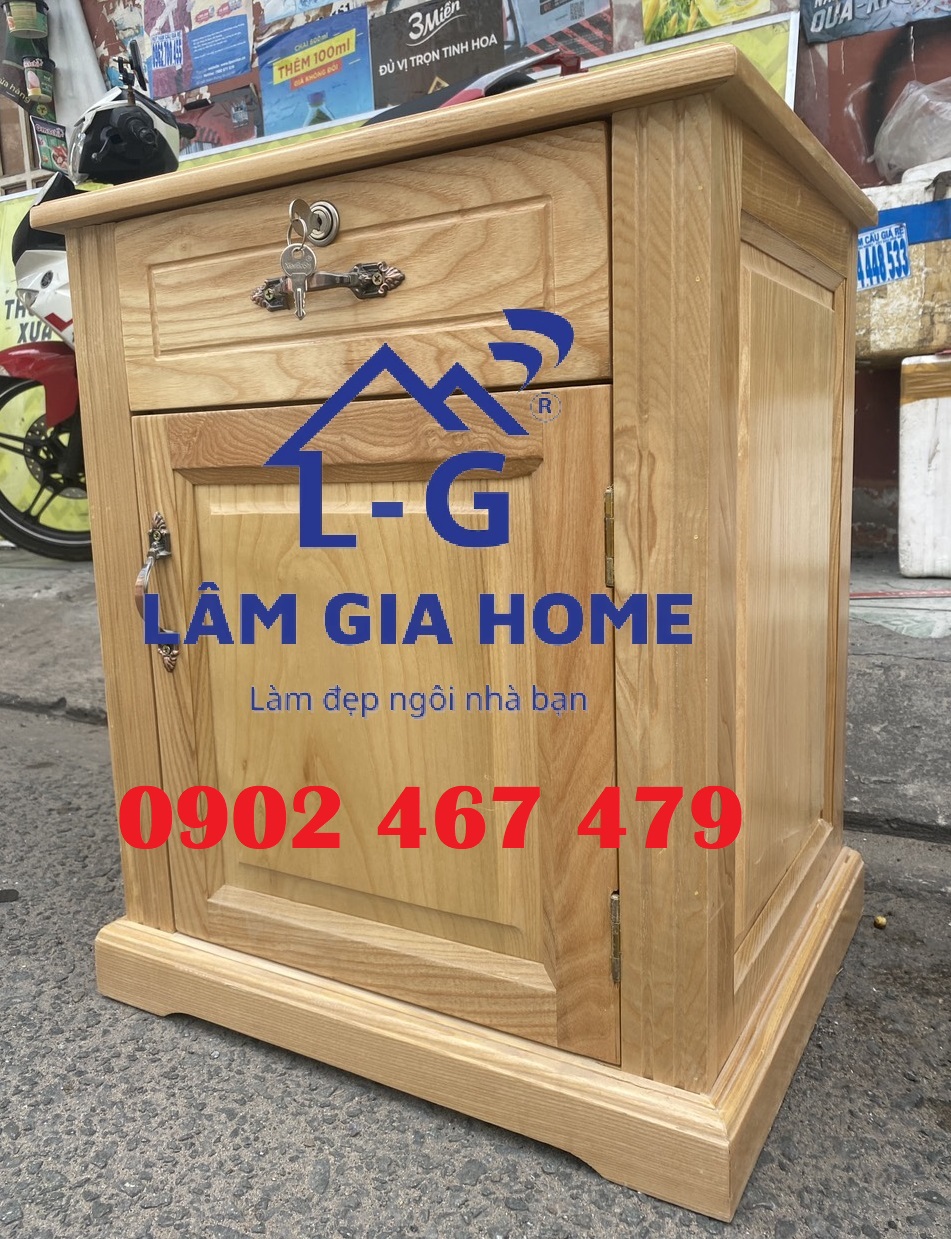 Tủ đầu giường gỗ sồi nga cao cấp - Freeship HCM