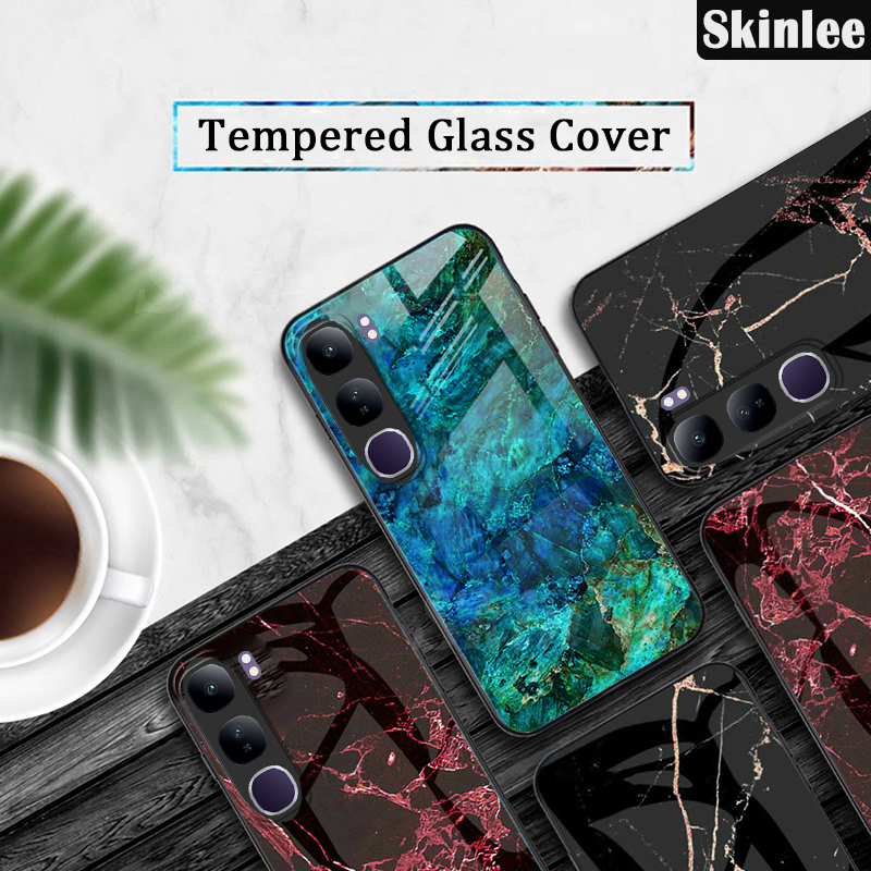 Phone%20case%20For%20Vivo%20V40%20Lite%20Back%20cover%20Fashion%20Marble%20Hard%20Tempered%20Glass%20Protector%20Soft%20Silicone%20Cover%20For%20Vivo%20V40%20Lite%20Cover%20cases%20-%20Image%204