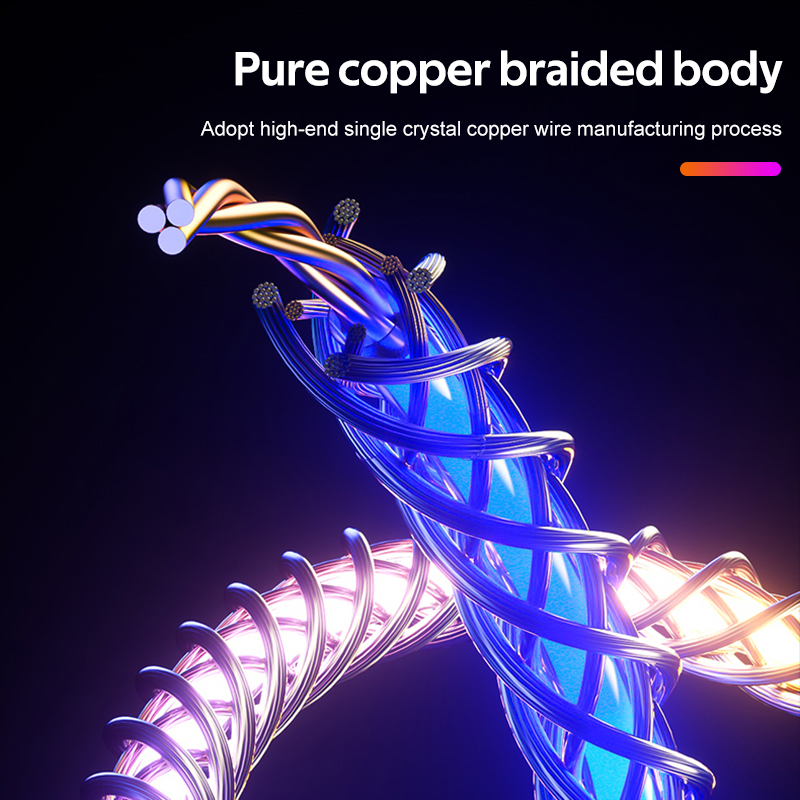 Cáp LED 6A USB Type C Đầu Kim Loại Sạc Nhanh Micro USB Cho Iphone 13 Huawei Bộ Sạc Điện Thoại Android Cho Xiaomi Samsung Cáp Type C Dây Dữ Liệu Micro USB