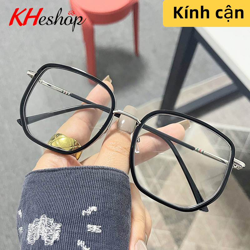 Kính Cận Thị mới 2022 Gọng To phong cách cổ điển chống ánh sáng xanh đủ độ từ 0 tới -4.00 độ mã Y6053 - kheshop