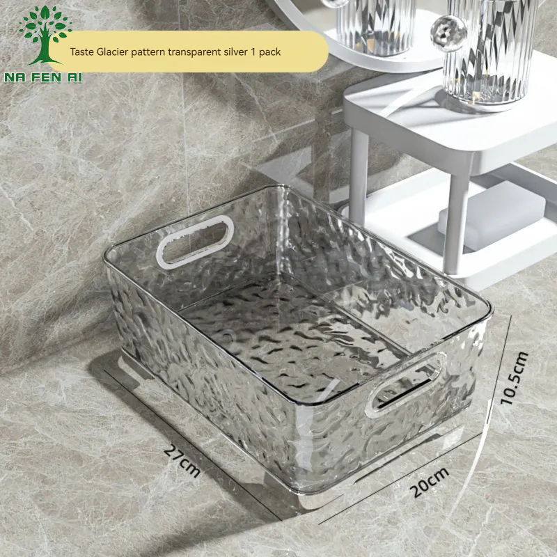 Nfa Hộp đựng mỹ phẩm để bàn giỏ trong suốt giỏ đựng mặt nạ ký túc xá đồ ăn nhẹ giá lưu trữ lặt vặt