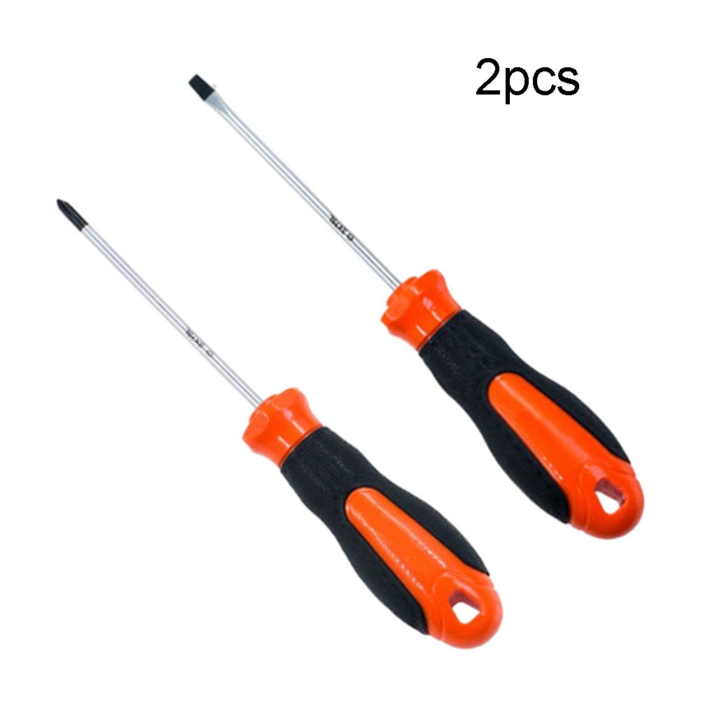 Toolstar 2Pcs Cross/Slotted Screwdriver Steel Rubber Hand Tools Screwdriver Nutdrivers