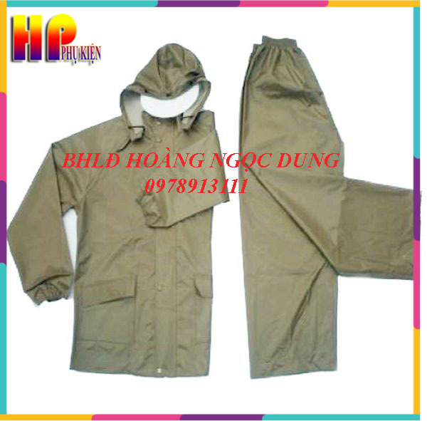 Áo mưa bộ quân nhu vải dù, bộ quần áo đi mưa chống thấm nước