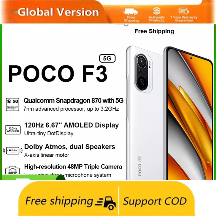 Global รุ่น xiaomi POCO F3 5G 6GB RAM 128GB ROM / 8GB RAM 256GB ROM 5G ...