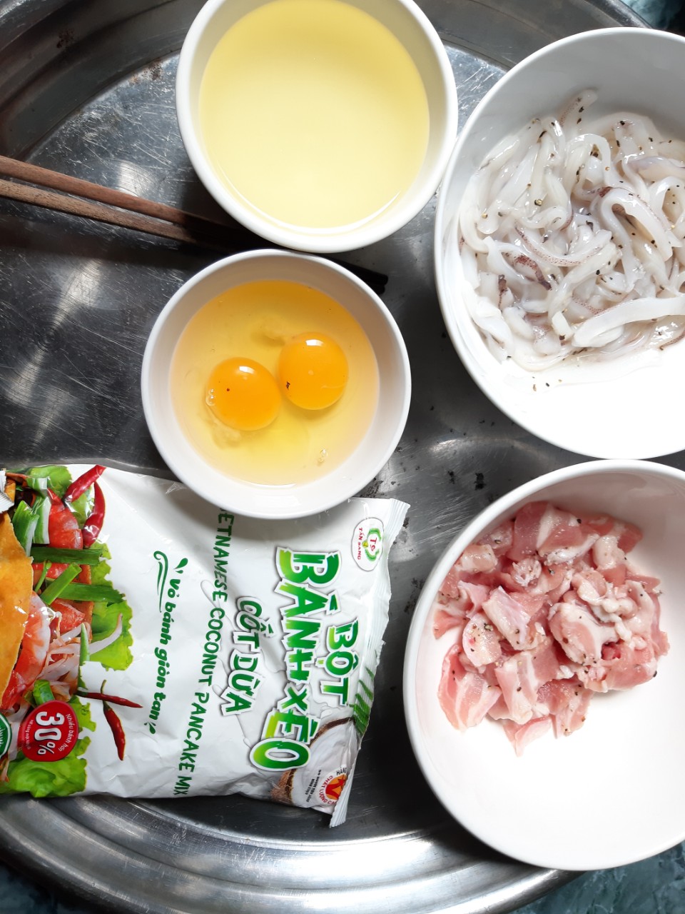 Bột bánh xèo Cốt Dừa thượng hạng Tấn Sang combo 2 gói