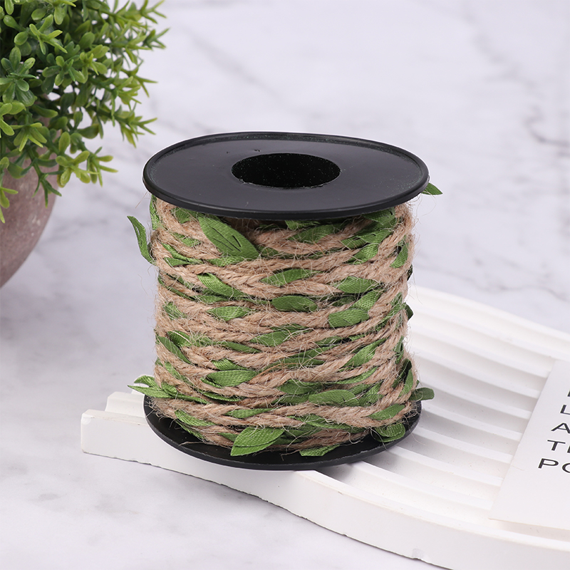 10M 5MM DIY Hemp Rope Leaves Mixed Weaving Forest Series Hemp Rope Simulation Decorative Hemp Rope DIY Background Rattan Jessica. 