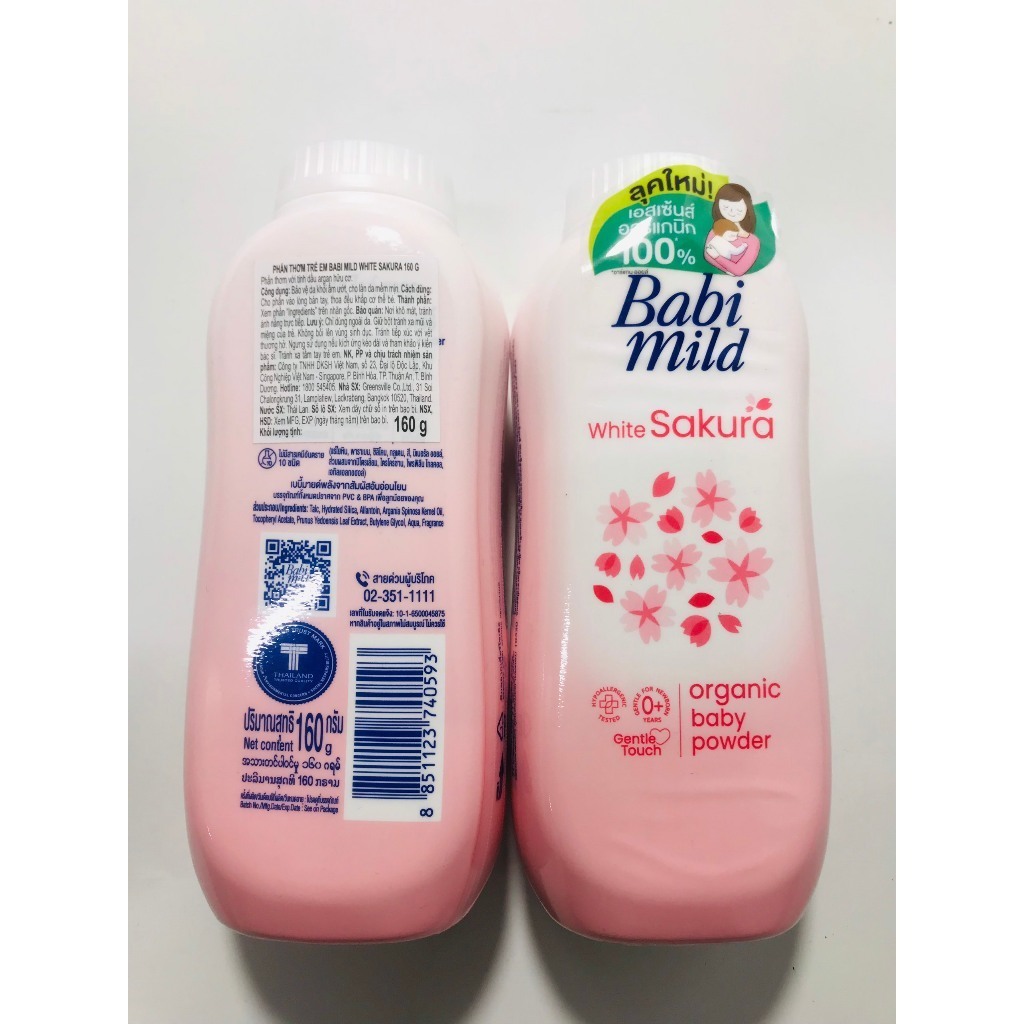 Phấn Rơm Babi Mild cho bé 160g hàng nhập thá¡ Lan - mẫu mới