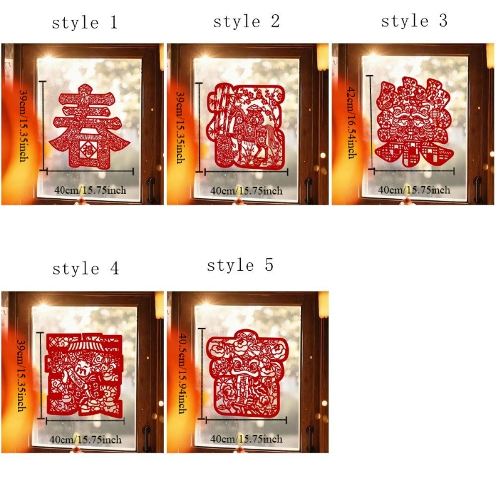 Traditional Horse Blessing Design Window Flowers Stickers Self-Adhesive ...