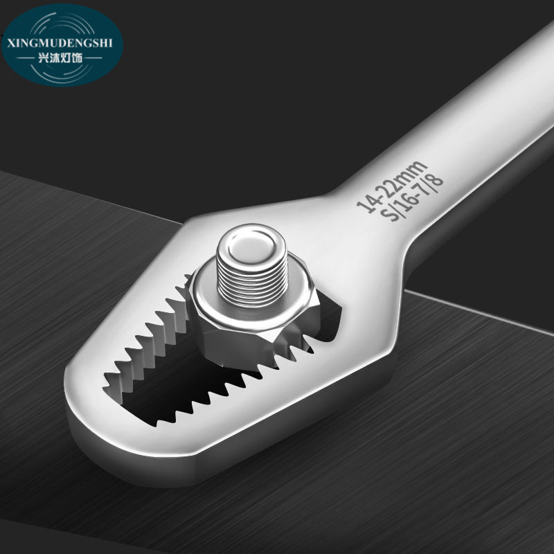 German self-tightening universal wrench, multi-function double-ended rigid board, plum blossom glasses wrench, Stainless steel,solid,universal movable fast wrench