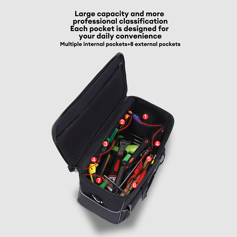 YONUO Plastic bottom tool kit Oxford cloth hardware electrician bag multifunctional square mouth large capacity canvas toolkit
