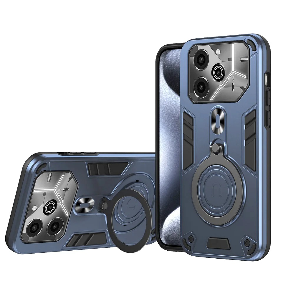 Phone cover For Tecno Pova 6 6Pro case shell Shockproof Armor iron Metal Ring Kickstand Bracket Casing For Tecno Pova 6 Pro Cases Housing.