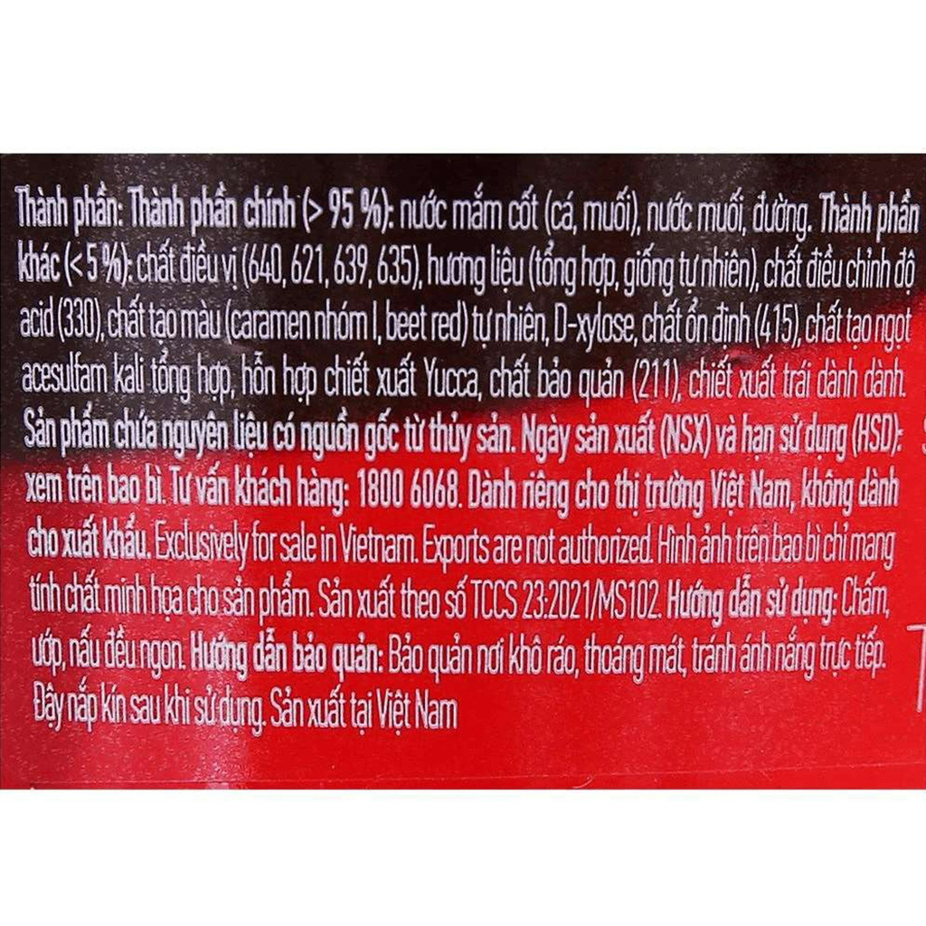 Nước mắm Chinsu cá cơm biển Đông 20 độ đạm chai 720ml