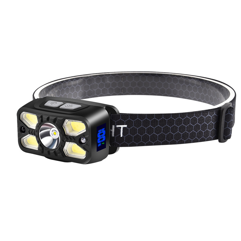 Digital sensor headlamp, lightweight head-mounted lighting, outdoor rechargeable super bright headlamp