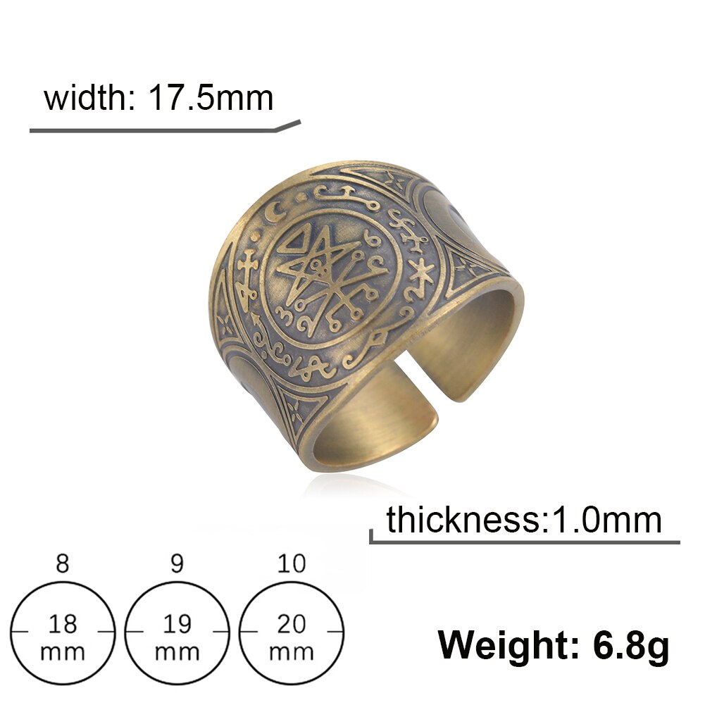 Chengjiao Jeshayuan Angel Seal Archangel Metatron Ring For Men Stainless Steel Solomon Talisman Jewelry Gift