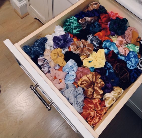 Dây cột tóc vải scrunchies lụa cao cấp màu vỏ sò - geoluhread, nhiều size