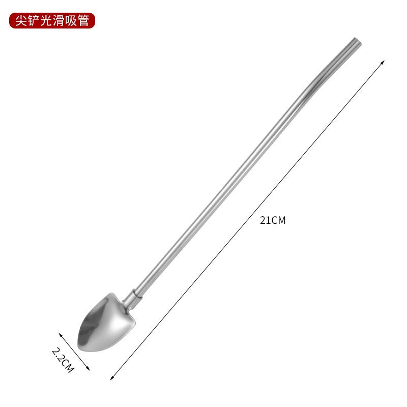 304 Stainless Steel Straw Spoon Creative Threaded Watermelon Spoon
