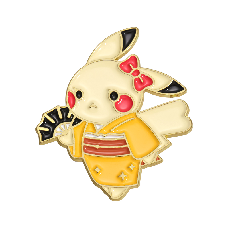 Japanese Anime Pokémon Enamel Brooch Kimono Pikachu Funny Backpack Badge Clothing Accessories