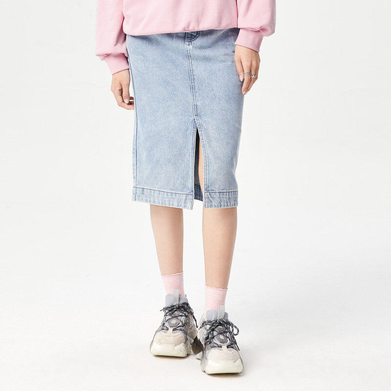 【Heartbeat Love】váy Denim Nữ A21 Váy Midi Thon Gọn Eo Cao 2022
