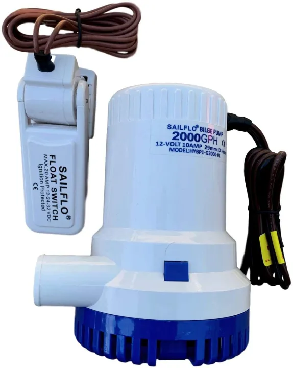 SAILFLO Sailfo.US 2000 GPH 12v Submersible Boat Marine Plumbing Electric Bilge Pump 1 1/8 Outlet.-with Float Switch SAILFLO Sailfo.US 2000 GPH 12v Submersible Boat Marine Plumbing Electric Bilge Pump 1 1/8 Outlet.-with Float Switch