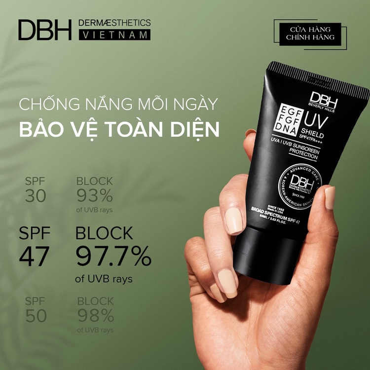 Kem chống nắng DBH 60ml Sunscreen Protection UV Shield SPF47 PA +++
