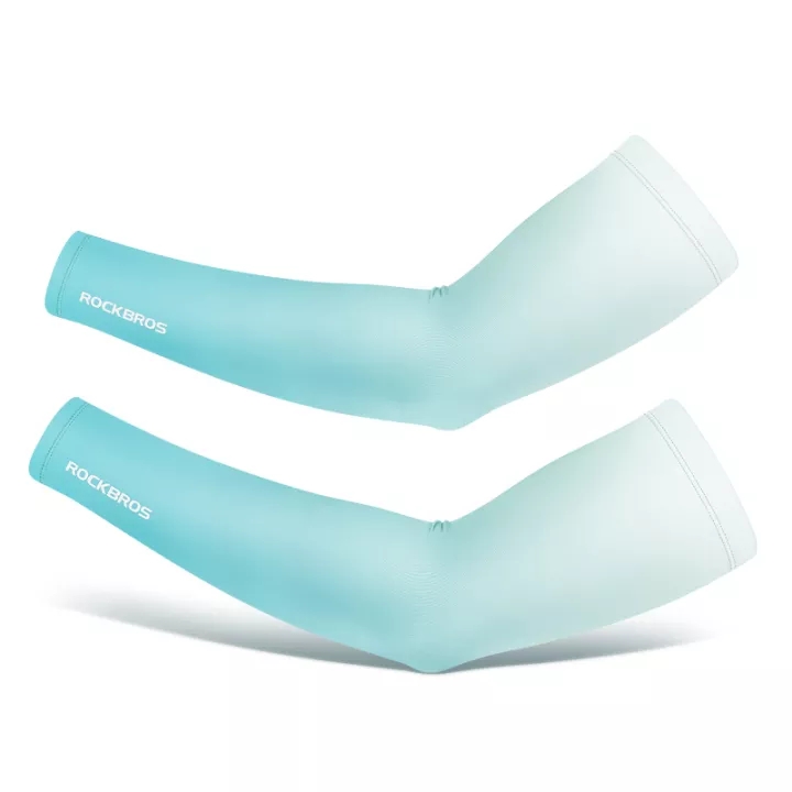 ROCKBROS Arm Sleeves Anti-UV Comfortable Ice Silk Sleeves Breathable Quick Drying Cycling Sleeves Sweat Absorbed Fishing Arm Sleeves Fashionable Gradient Sports Arm Cover