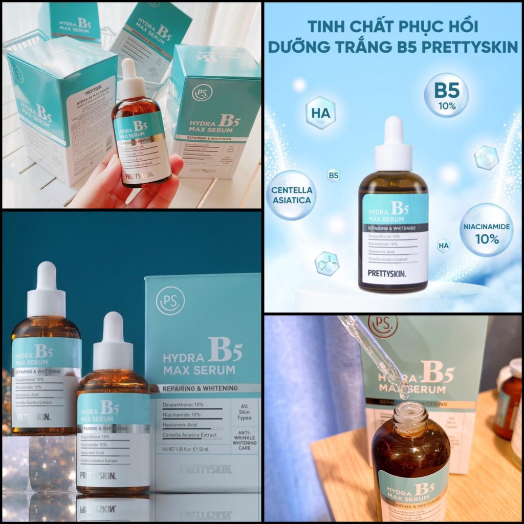 Tinh Chất Dưỡng trắng Phục Hồi Da B5 Pretty Skin 50ml, Serum B5 dưỡng trắng da mờ thâm.