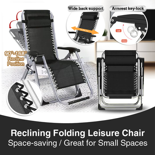 Reclining Elderly Folding Leisure Chair / Foldable Armchair / Foldable