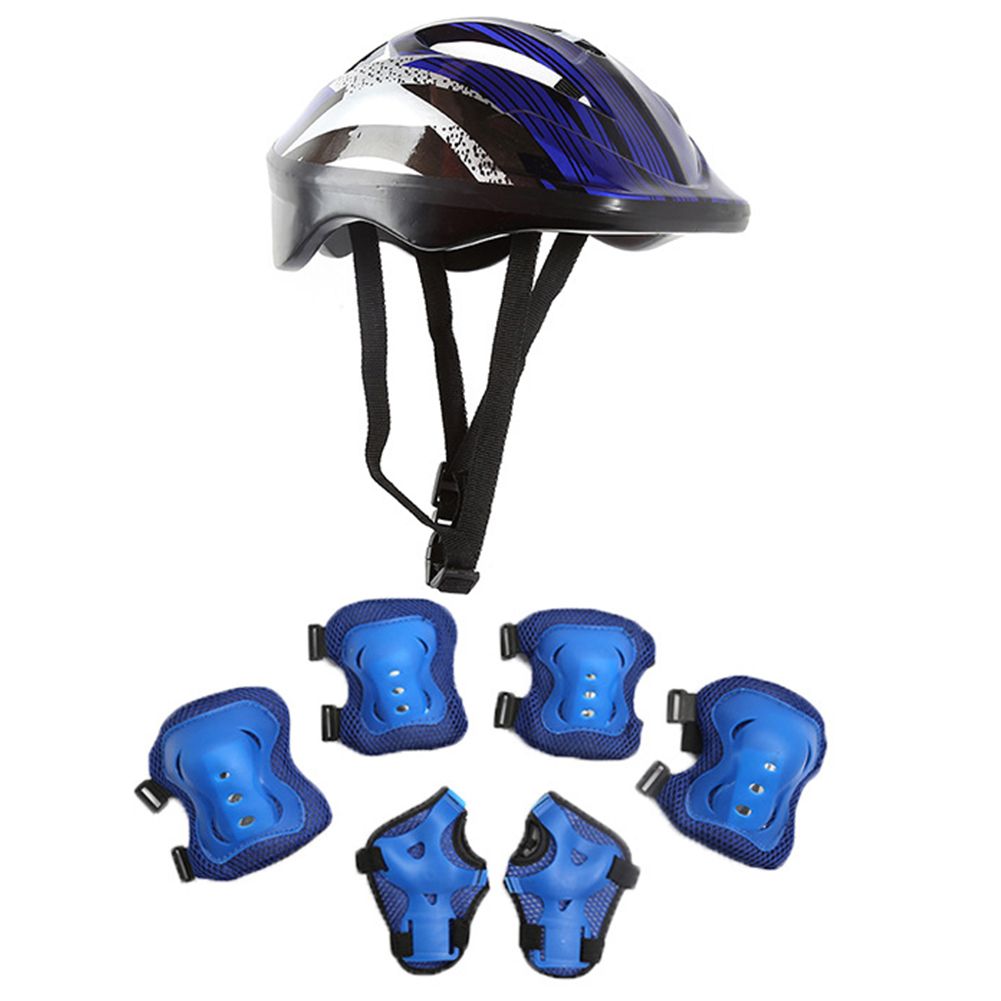 【Must-have】 7Pcs Bicycle Sport Protective Gear Set with Wrist Guards Kids Skateboard Scooter Helmet Set Adjustable for Boys Girls 5-12 Years.