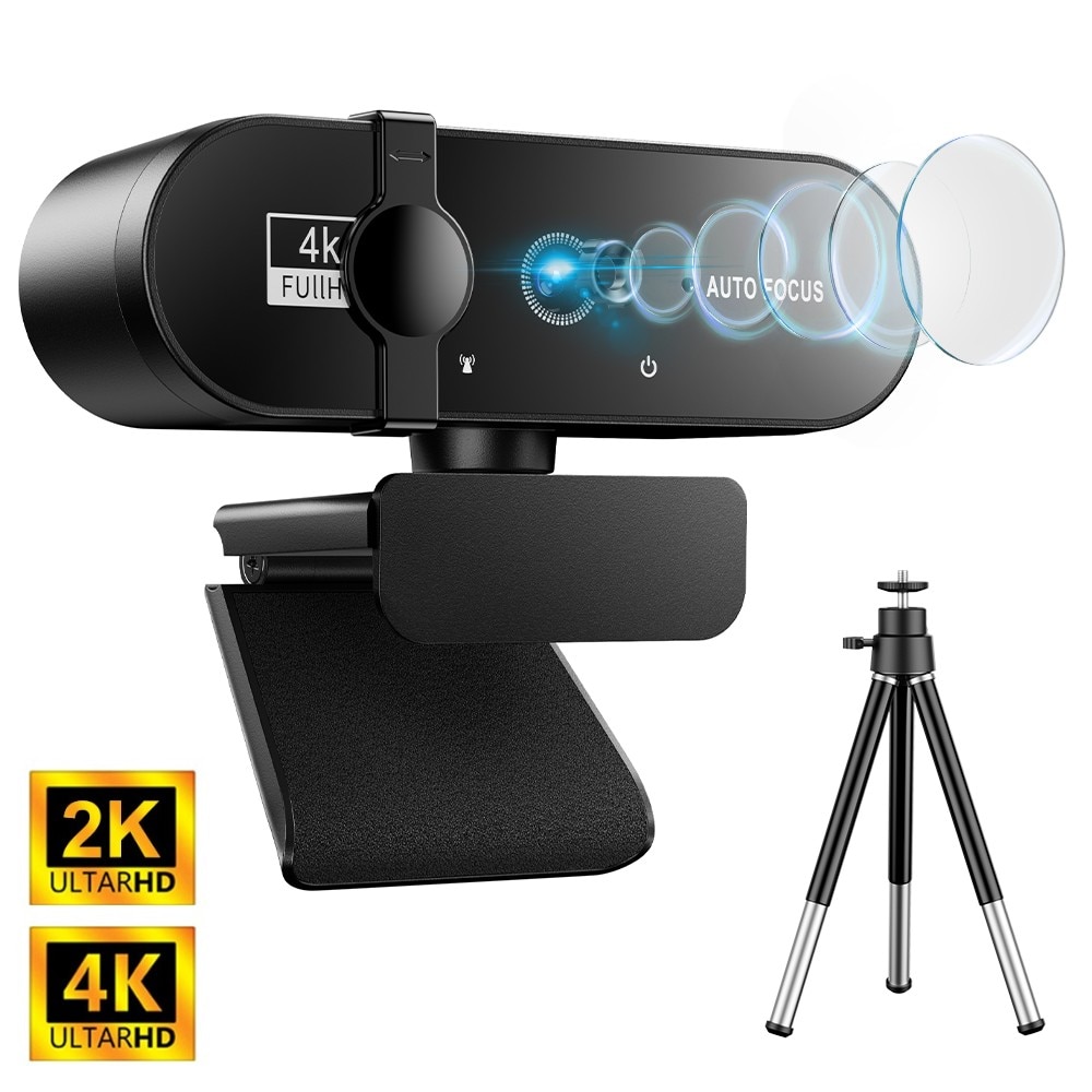 Webcam 4k 2k Web Cam Kỷ Nguyên 1080P Mini 30fps Máy quay USB Full HD Web Cam với chân máy Micro tự động lấy nét Webcam cho PC Mac máy tính xách tay