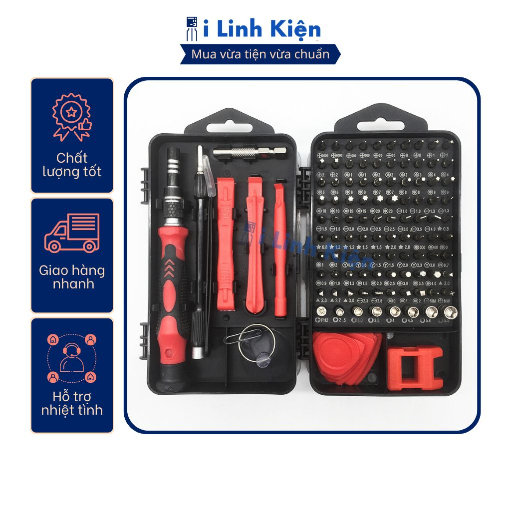 Bộ tua vít đa năng tô vít sửa điện thoại đa năng 115 chi tiết đầy đủ và tiện lợi.