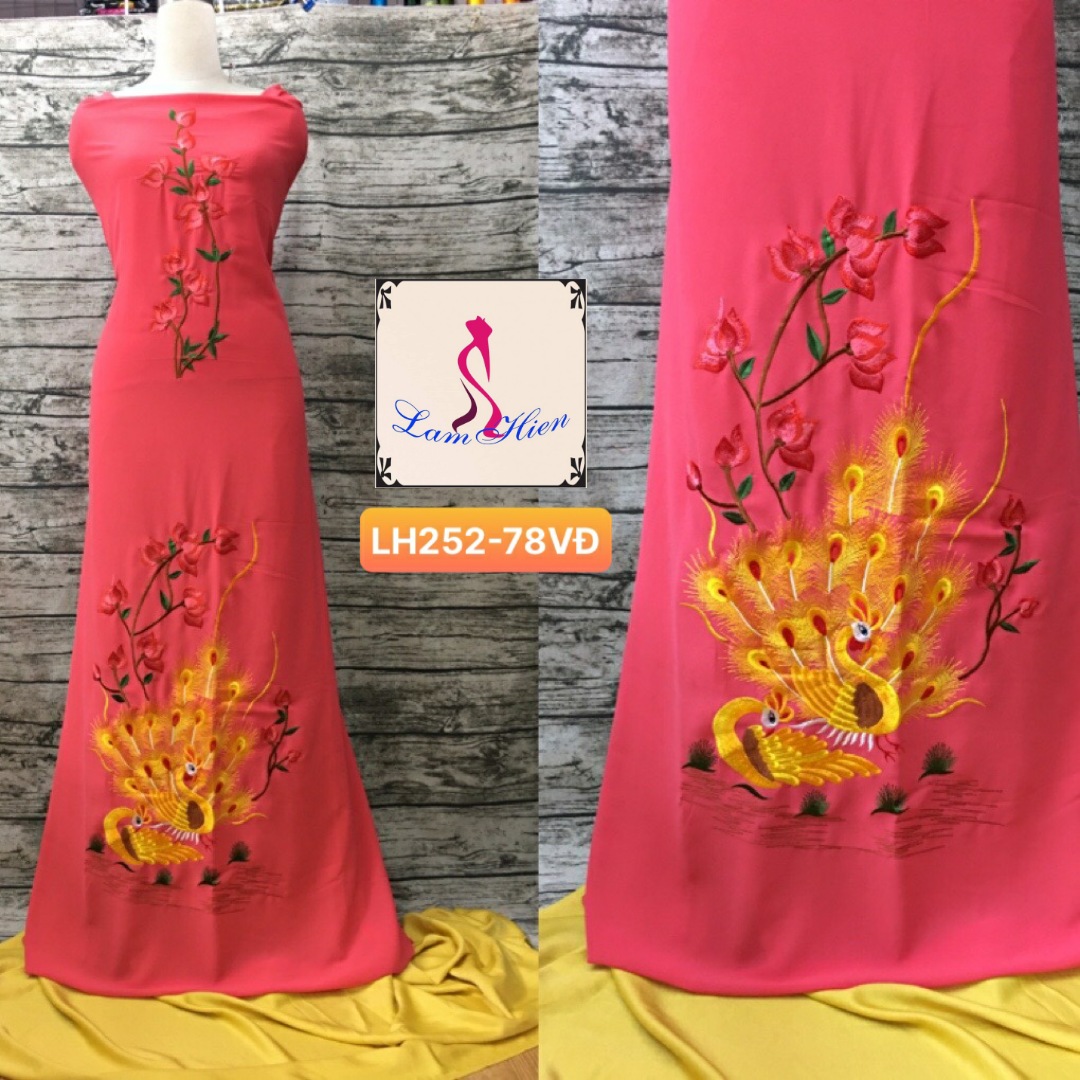 Vải may áo dài bông thêu LH252