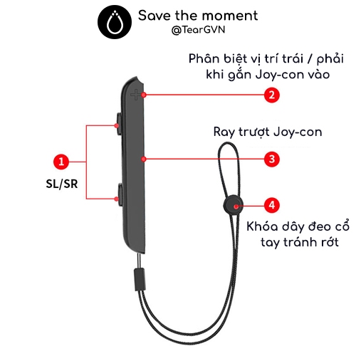 Dây đeo cổ tay Wrist Strap Akitomo cho Joy-con Nintendo Switch OLED / Switch 1