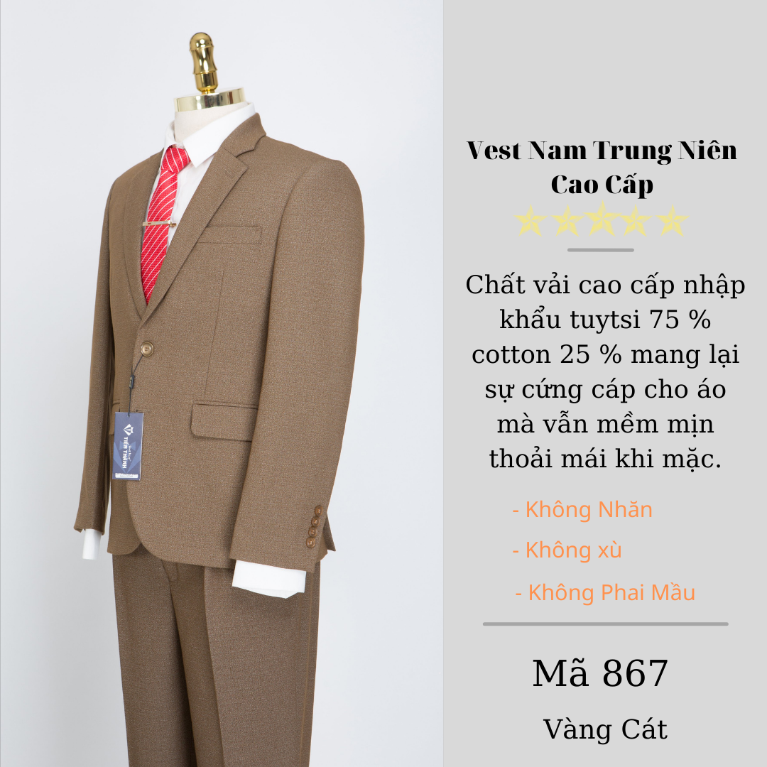 ÁO ĐỜ MI TRUNG NIÊN CAO CẤP  Vest Viet Tien Thanh