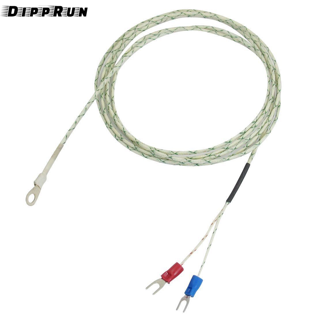 DIPPRUN 2M K TYPE Thermocouple Wire Thermometer Screw Probe Temperature Sensor Temperature Range: 0-600°C
